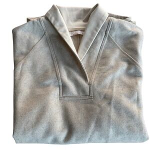 Prana Womens XL Oatmeal Heather Shawl Collar Pullover Sweatshirt Raglan Pockets